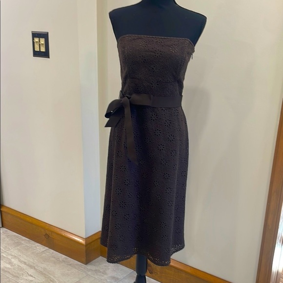 Banana Republic Dresses & Skirts - Banana Republic Brown Eyelit Strapless dress Size 10